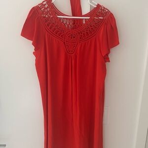 Banana Republic Vibrant Red Tie Belt Mini Dress